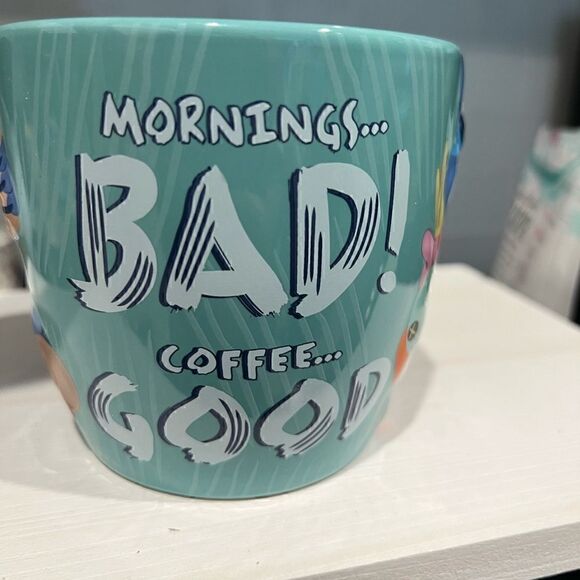 Disney Parks LILO & Stitch Scrump large coffee cup mug mornings bad coffee good - Picture 2 of 7